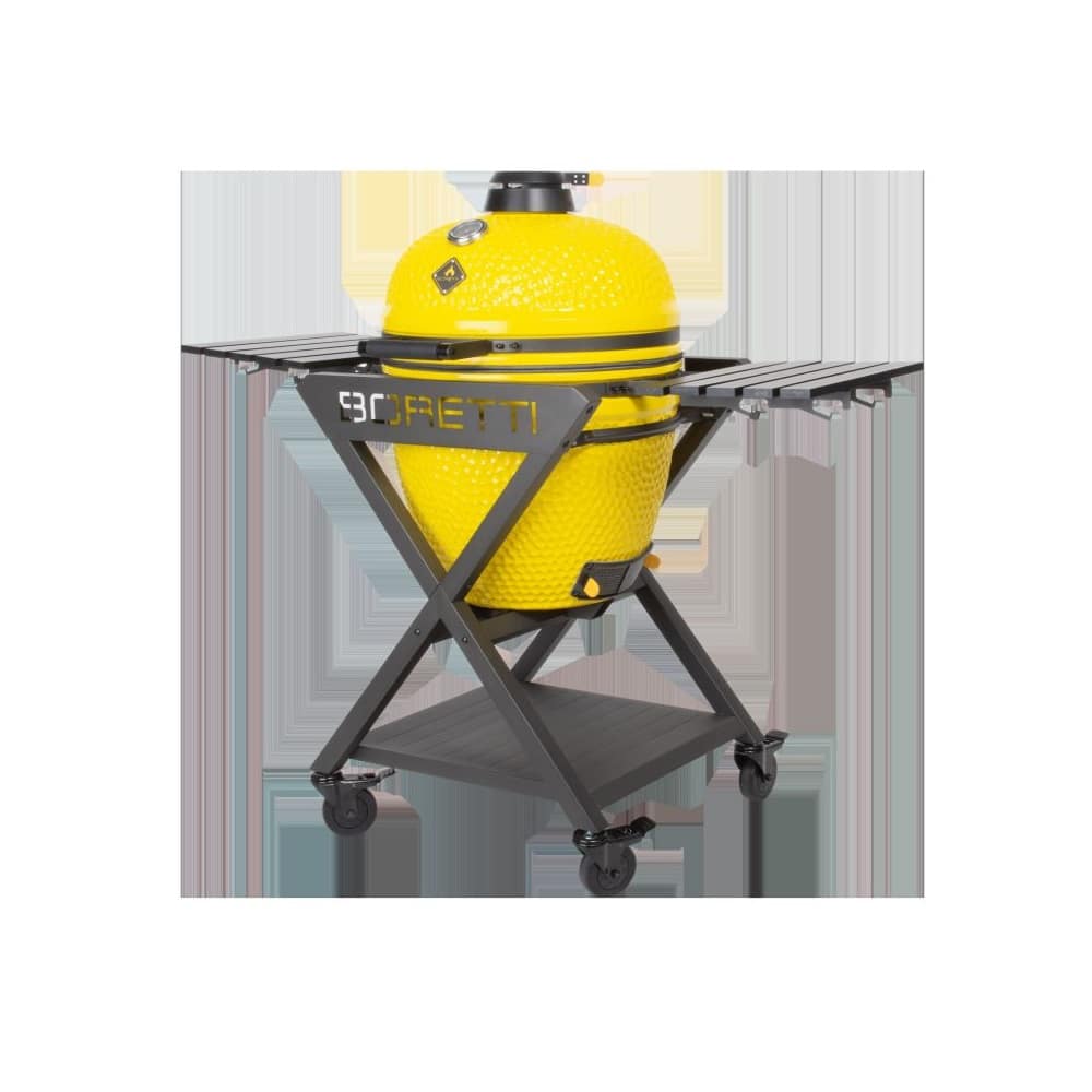 Gratar cu carbuni si termometru integrat Kamado, Boretti, Ceramica Limone Large, Ø 45 cm, galben