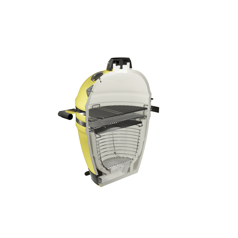 Gratar cu carbuni si termometru integrat Kamado, Boretti, Ceramica Limone Large, Ø 45 cm, galben