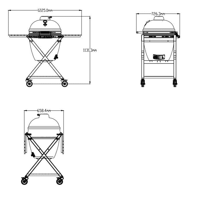 Gratar cu carbuni si termometru integrat Kamado, Boretti, Ceramica Limone Large, Ø 45 cm, galben