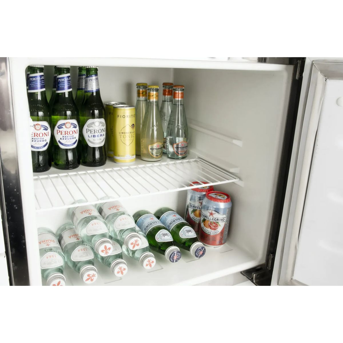 Gratar pe gaz cu frigider incorporat, Boretti, Luciano Nero, 7 arzatoare, 91x45 cm, inox