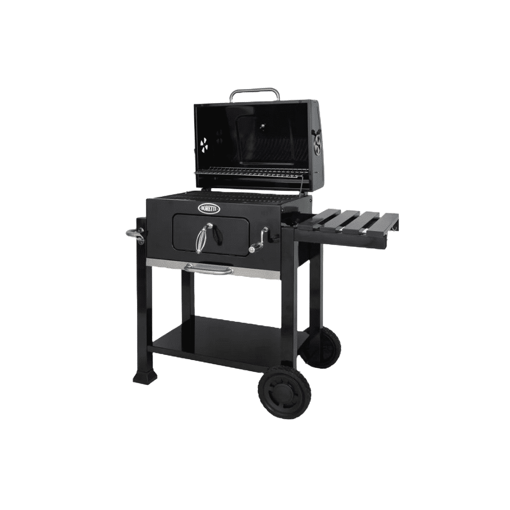 Gratar cu carbuni si termometru integrat, Boretti, CARBONE 2.0, 56 x 42 cm, negru