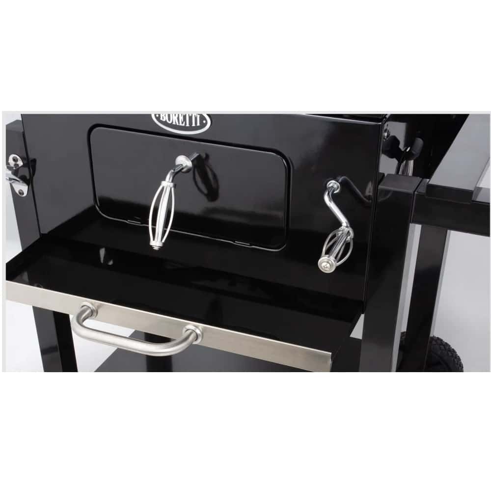 Gratar cu carbuni si termometru integrat, Boretti, CARBONE 2.0, 56 x 42 cm, negru