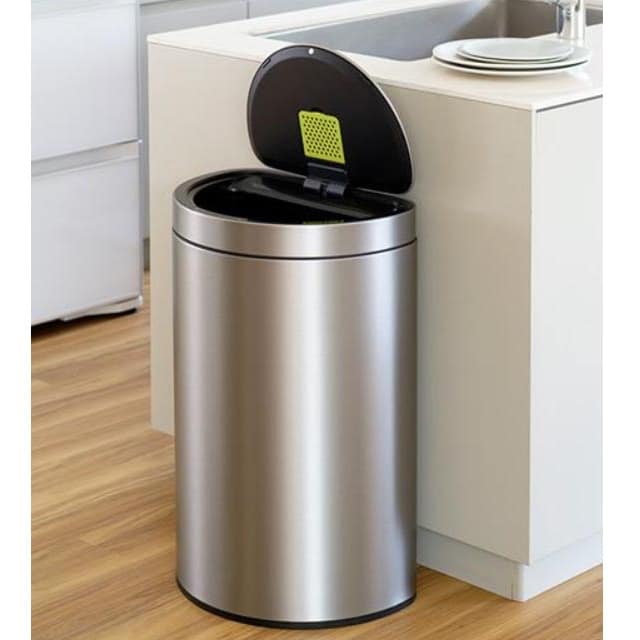 Cos de gunoi semirotund cu senzor, EKO, Mirage, 47 litri, 1 compartiment, inox