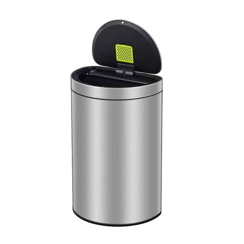 Cos de gunoi semirotund cu senzor, EKO, Mirage, 47 litri, 1 compartiment, inox