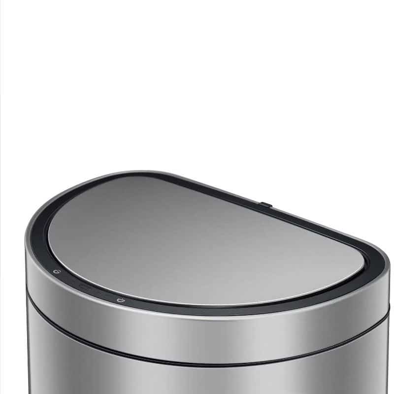 Cos de gunoi semirotund cu senzor, EKO, Mirage, 47 litri, 1 compartiment, inox