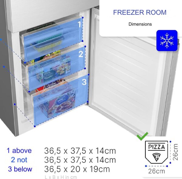 Combina frigorifica, Bomann, KG184.1IX, 269 litri, inox