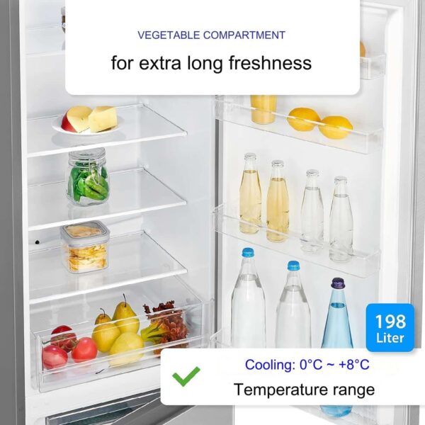 Combina frigorifica, Bomann, KG184.1IX, 269 litri, inox