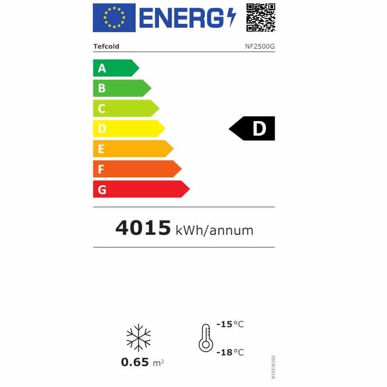 Vitrina frigorifica TEFCOLD, NF2500G, 412 litri, alb