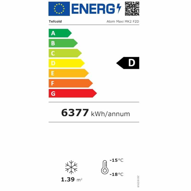 Vitrina frigorifica TEFCOLD, Atom Maxi F2DB, 702 litri, negru