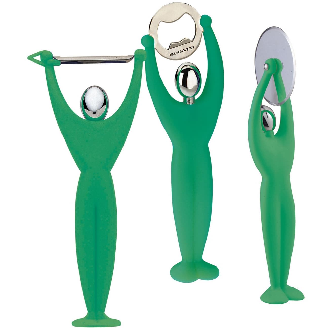 Set ustensile, Gym, Casa Bugatti, 3 piese, verde