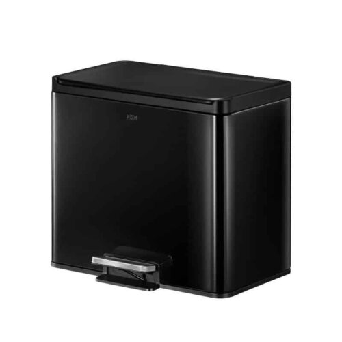 Cos de gunoi cu pedala, EKO, Essential, 9+9+9 litri, 3 compartimente, negru