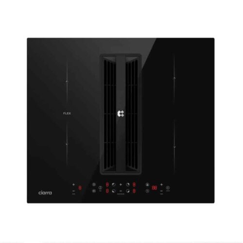 Plita electrica cu inductie incorporabila si hota integrata, Ciarra, CBBEH594BBF-OW, 4 zone, 59 cm, negru
