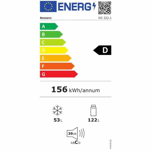 Combina frigorifica, Bomann, KG322.1W, 175 litri, alb