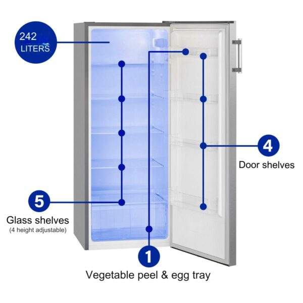 Frigider, Bomann, VS7316.1IX, 242 litri, inox