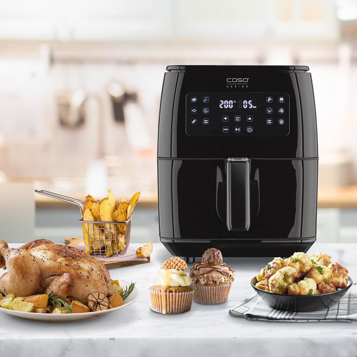 Friteuza cu aer cald Air Fryer, Caso Germany, AF 660 Duplex, 1700 W, 6 litri, negru