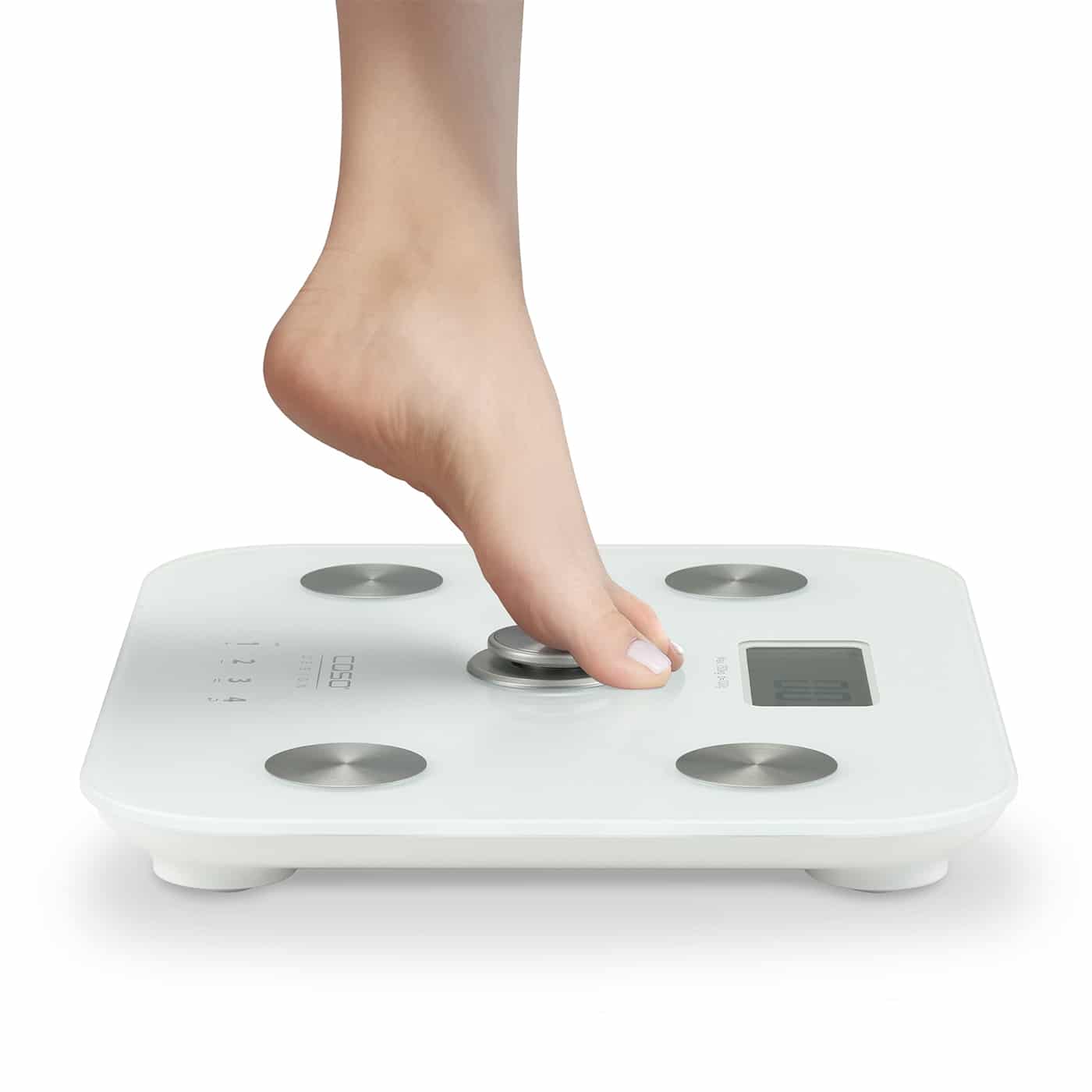 Cantar corporal de baie, Caso Germany, BodyEnergy Fit, sticla securizata, alb