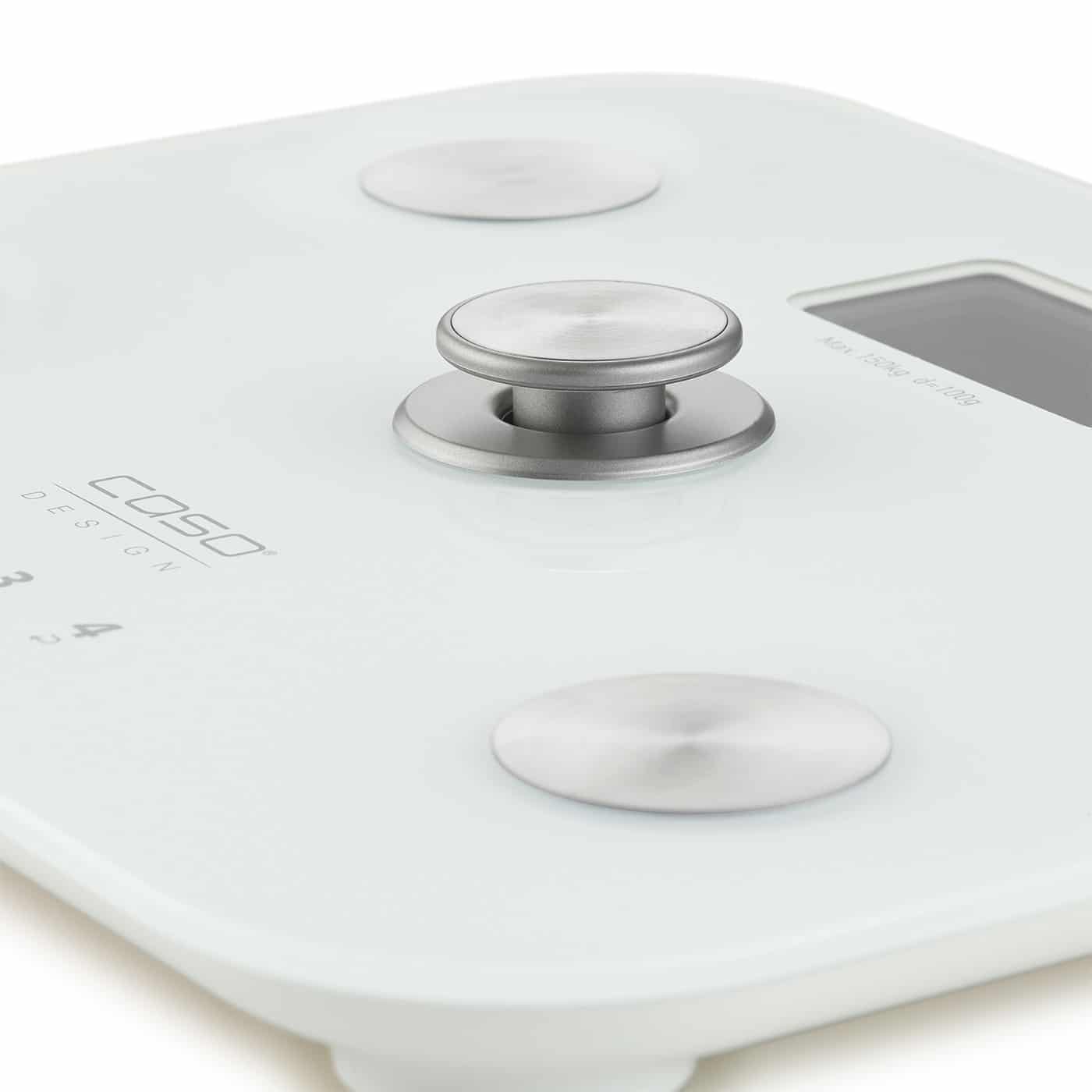 Cantar corporal de baie, Caso Germany, BodyEnergy Fit, sticla securizata, alb