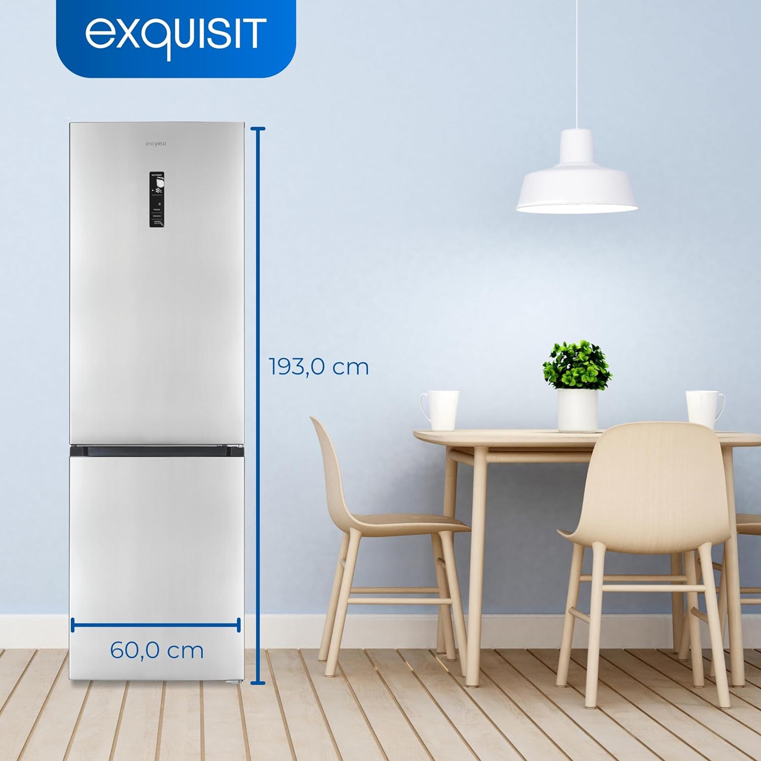 Combina frigorifica Exquisit, Full No Frost, 347 litri, inox