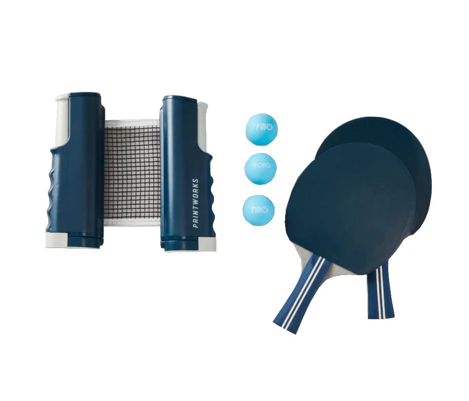 Set palete de tenis de masa, Printworks, Ping Pong, bleumarin