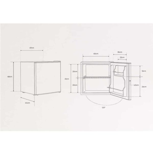 Frigider minibar, CREATE, 43 litri, crem