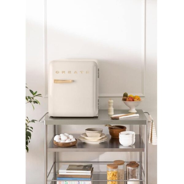 Frigider minibar Retro, CREATE, 48 litri, crem/gold