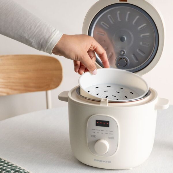 Multicooker Retro, CREATE, Rice Cooker Studio, 2 litri, crem