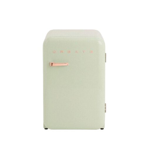 Mini frigider Retro, CREATE, 107 litri, verde pastel/rose gold