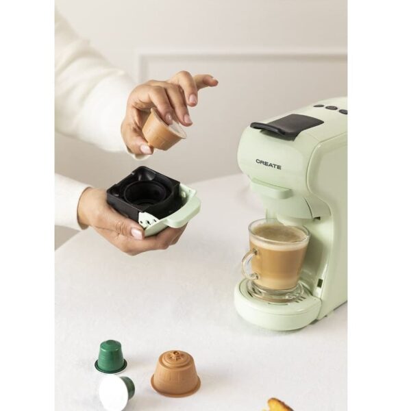Espressor Retro automat 3in1, CREATE, Potts, verde pastel