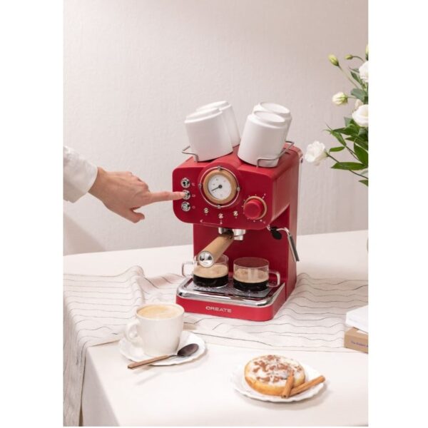 Espressor Retro manual, CREATE, Thera Retro, rosu