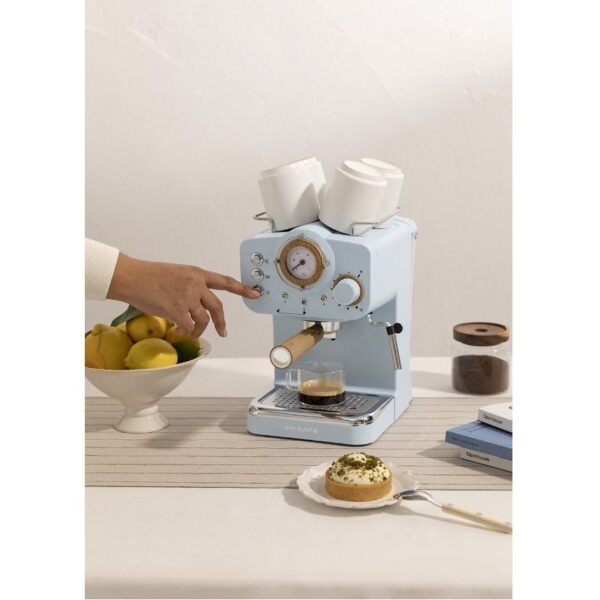 Espressor Retro manual, CREATE, Thera Retro, bleu pastel