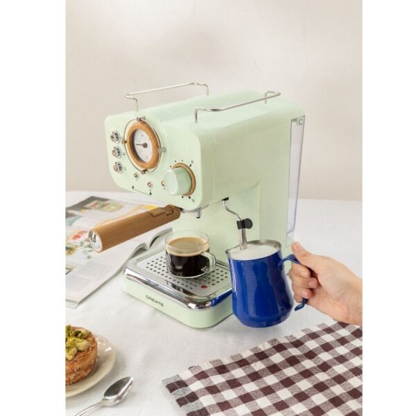Espressor Retro manual, CREATE, Thera Retro, verde pastel