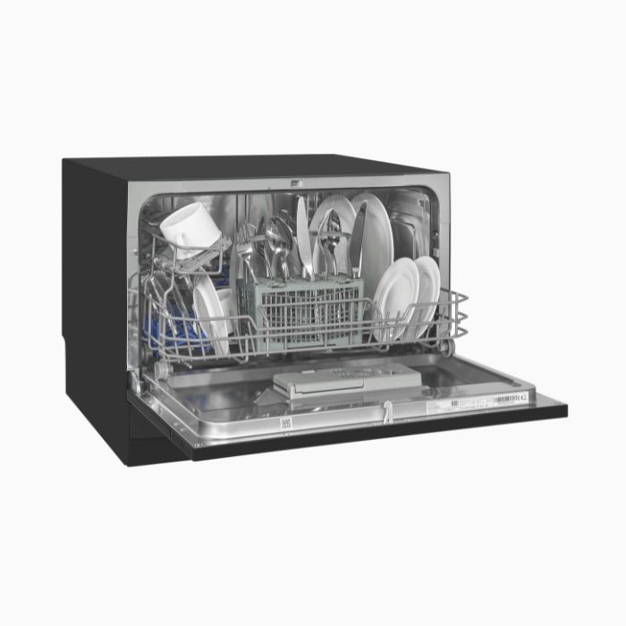 Masina de spalat vase incorporabila, Exquisit, 6 seturi, 55 cm, negru