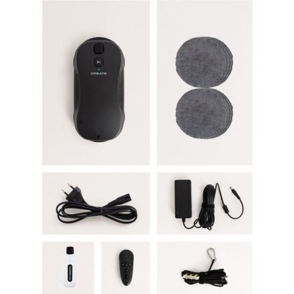 Robot inteligent de curatat geamuri, CREATE, Wipebot Pro, negru