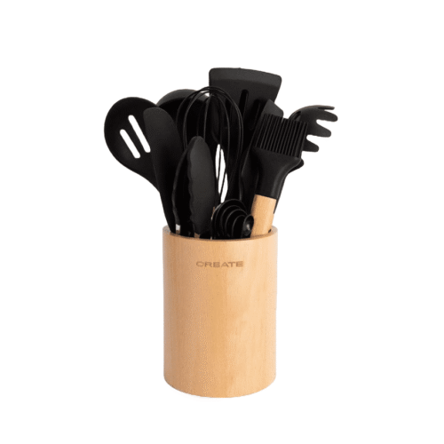 Set 11 ustensile de bucatarie, CREATE, Kitchenware Studio, negru