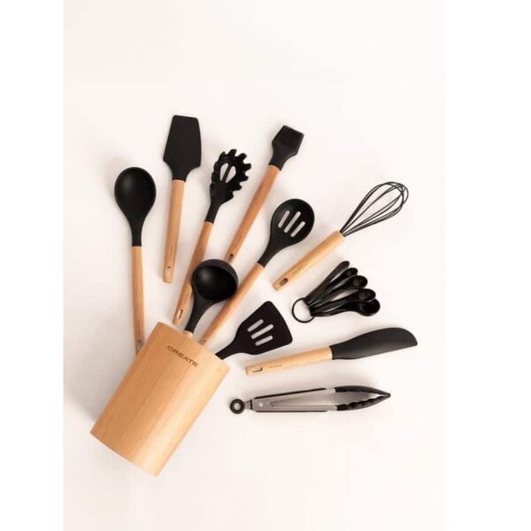 Set 11 ustensile de bucatarie, CREATE, Kitchenware Studio, negru