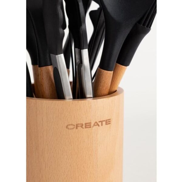 Set 11 ustensile de bucatarie, CREATE, Kitchenware Studio, negru