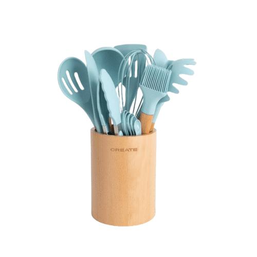 Set 11 ustensile de bucatarie, CREATE, Kitchenware Studio, bleu pastel