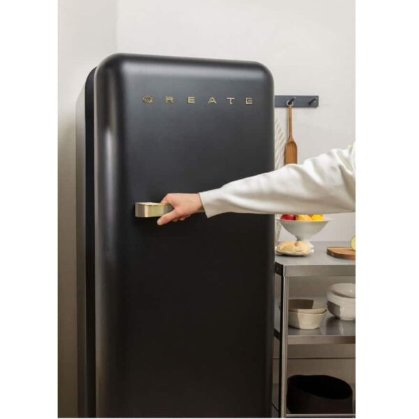 Frigider Retro, CREATE, 281 litri, negru/gold