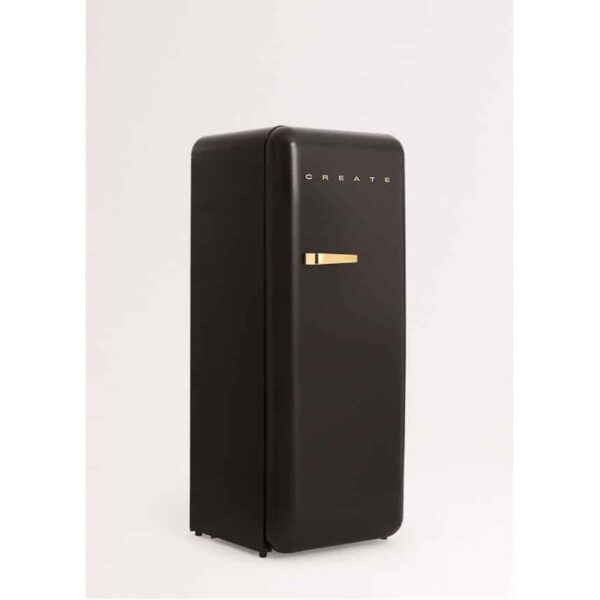 Frigider Retro, CREATE, 281 litri, negru/gold