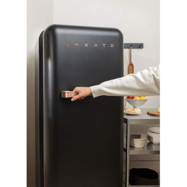 Frigider Retro, CREATE, 281 litri, negru/rose gold