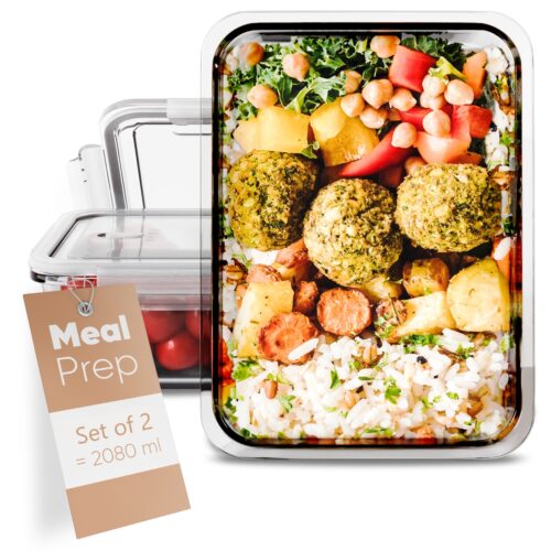 Set caserole pentru alimente, 2x1040 ml, Classbach, Meal Prep