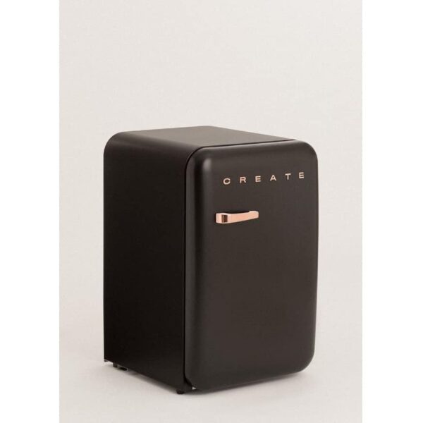 Mini frigider Retro, CREATE, 107 litri, negru/rose gold