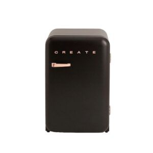 Mini frigider Retro, CREATE, 107 litri, negru/rose gold