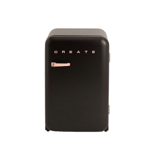 Mini frigider Retro, CREATE, 107 litri, negru/rose gold