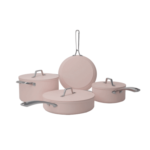 Set vase de gatit Ciarra, aluminiu, 4 piese, Sakura Candy, roz pastel