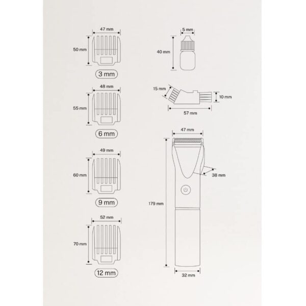 Aparat de ras si tuns fara fir, CREATE, Clipper Easy, negru