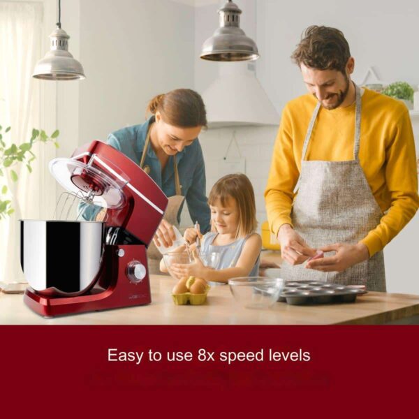 Mixer cu bol, Clatronic, XXL, 10 litri, 1500 W, rosu
