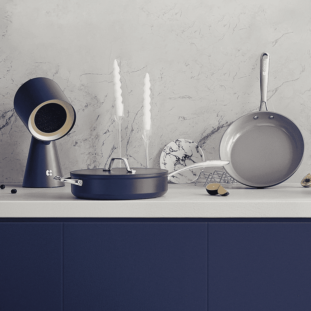 Set vase de gatit Ciarra, aluminiu, 4 piese, Midnight Dream, bleumarin