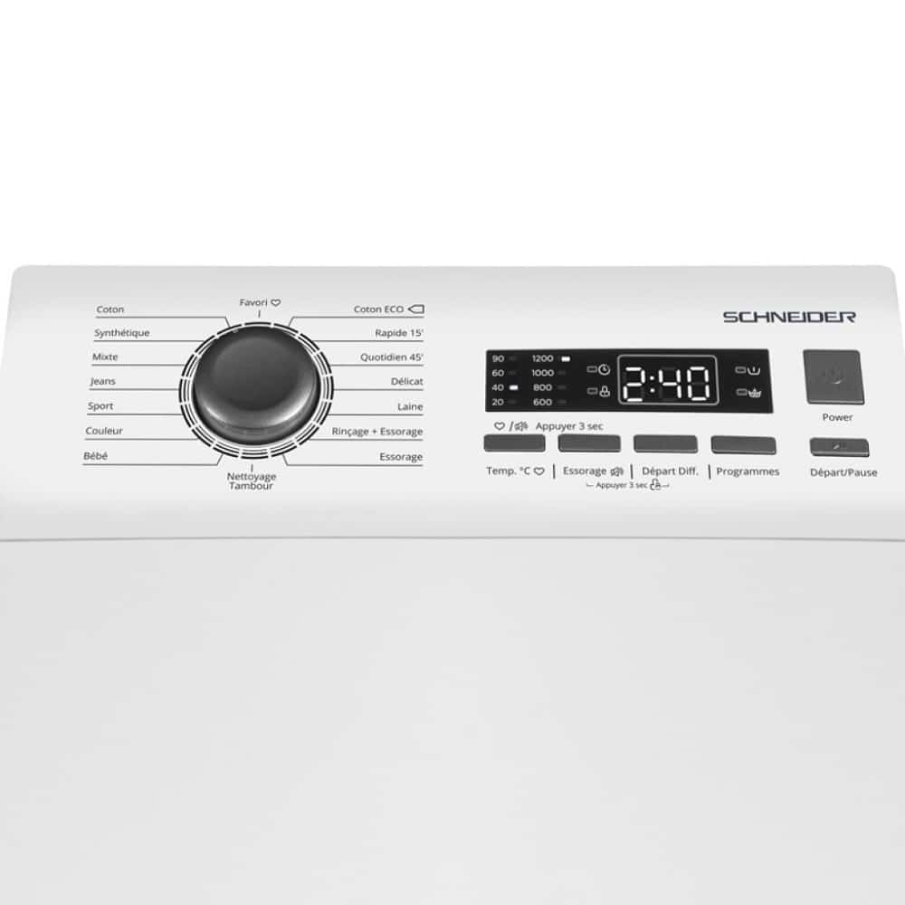 Masina de spalat rufe cu incarcare verticala, Schneider, 6 kg, 1200 rpm, alb