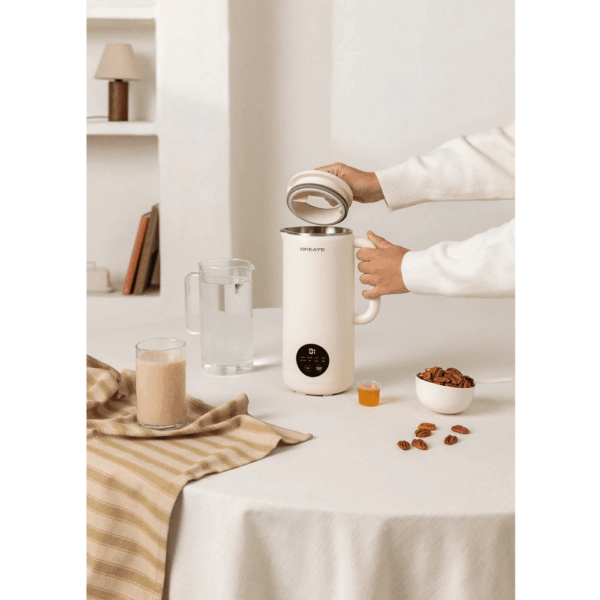 Aparat automat de facut lapte vegetal, CREATE, Vegan Milk Maker Studio, crem